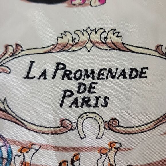 Vintage Equestrian Silk Scarf. Pink and Cream. EUC - Picture 8 of 8